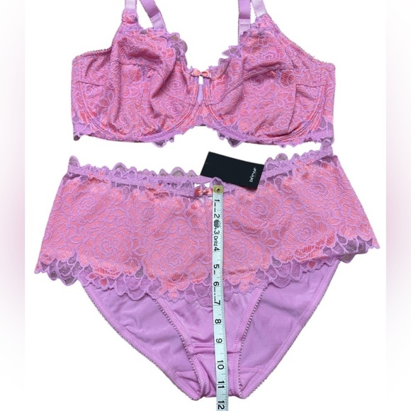 Penningtons, Plus Size Déesse Pink Lace Bra & Panty Set - 42DDD / 2X 🫦 - Picture 4 of 9